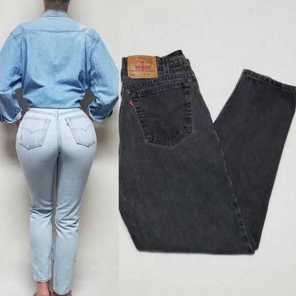 Levi's Denim - 𝅺VINTAGE 1997 Levi's 560 Black Loose Fit Tapered Leg High Rise Stone Wash Jeans